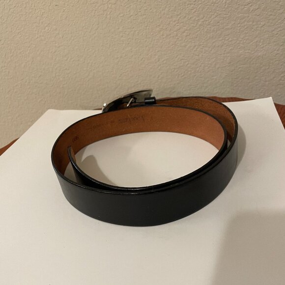 Neiman Marcus by Streets Ahead Women’s Black Leather Belt with Silver Buckle - Picture 14 of 14